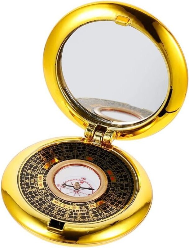 Feng-Shui-Kompass, chinesischer antiker Kompass, Bagua-Kompass, automatischer Kompass, eingebauter Spiegel, Füller für G...