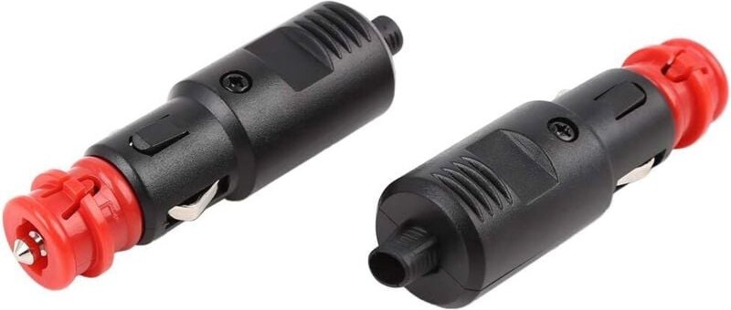 2 conectores macho de estilo europeo para encendedor de coche, sin soldadura, de 12 V/24 V, para cargador de coche.