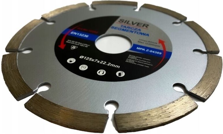 SILBER Segmentierte Diamantscheibe 125 x 22,2 mm