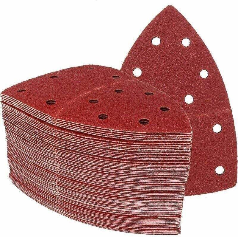 Packung mit 50 dreieckigen Schleifblättern, 105 x 152 mm, XU, Körnung 80, geeignet für verschiedene Schleifmaschinen - K...