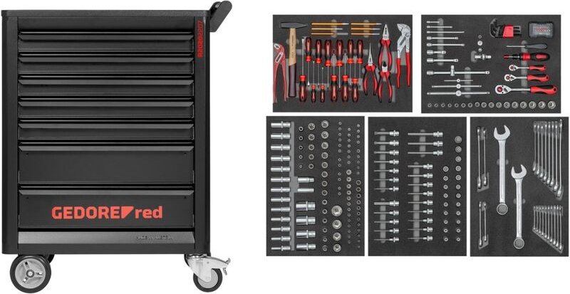Gedore Werkzeugsatz im Werkstattwagen GEDMaster 273-tlg