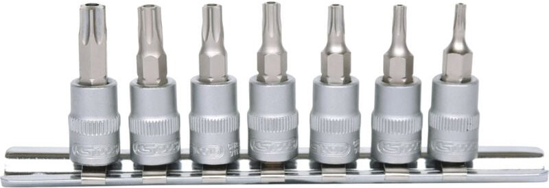 1/4' Bit-Stecknuss-Satz, 7-tlg, TB10-TB40 mit Stirnlochbohrung