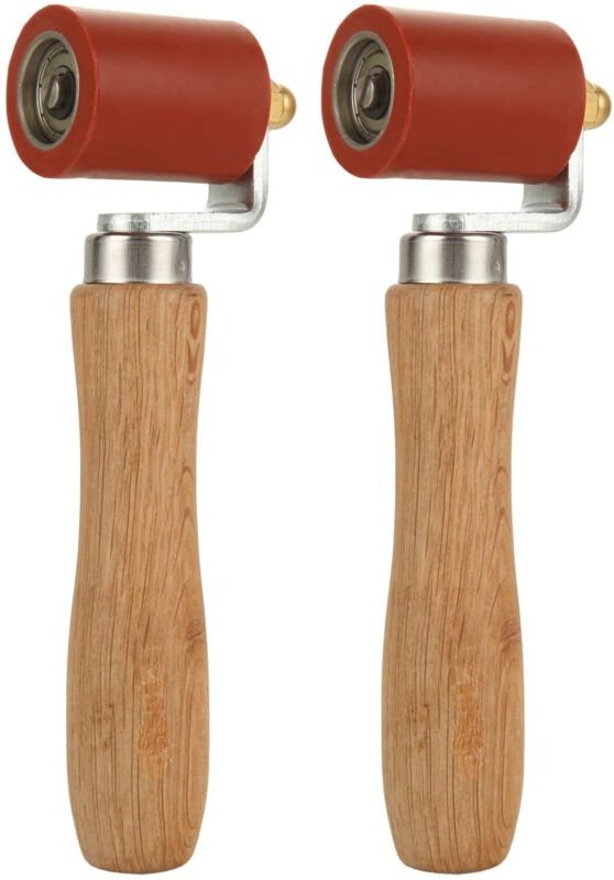 2-teiliges, hitzebeständiges Silikon-Verklebungswalzen-Set mit manuellem Druckschweißwerkzeug, 40-mm-Gummiwalze