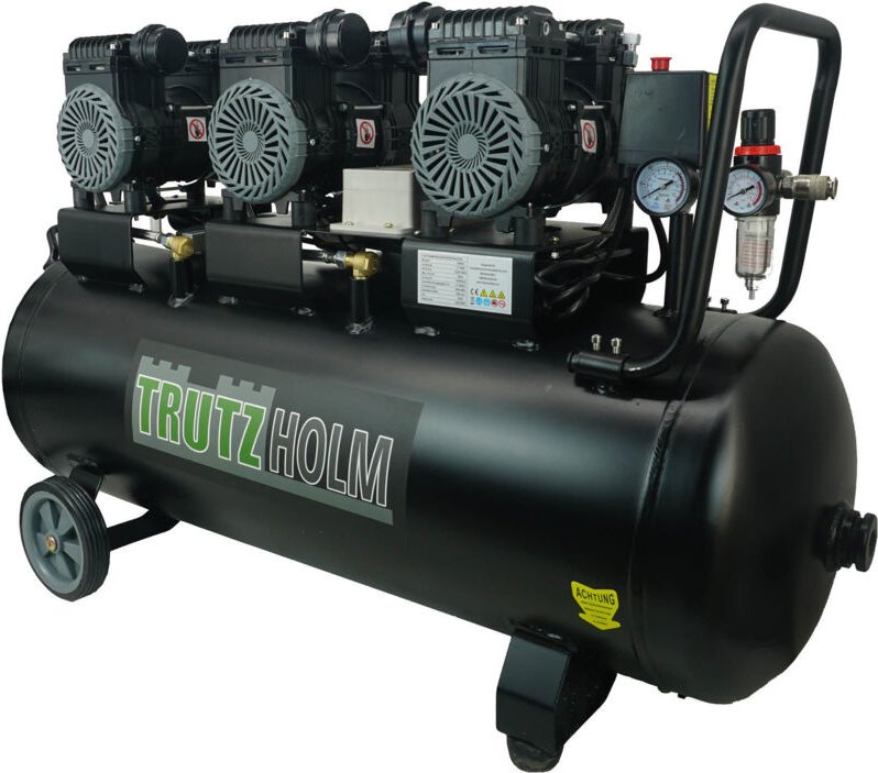 Premium Brushless Silent Flüsterkompressor 100L, 2700W, 62dB, 8 bar, ölfrei, leise