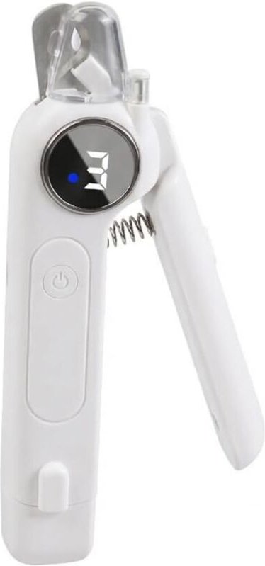 Coupe-ongles 2 en 1 pour animaux de compagnie avec lumière LED et affichage numérique, outil de coupe électrique sûr (bl...
