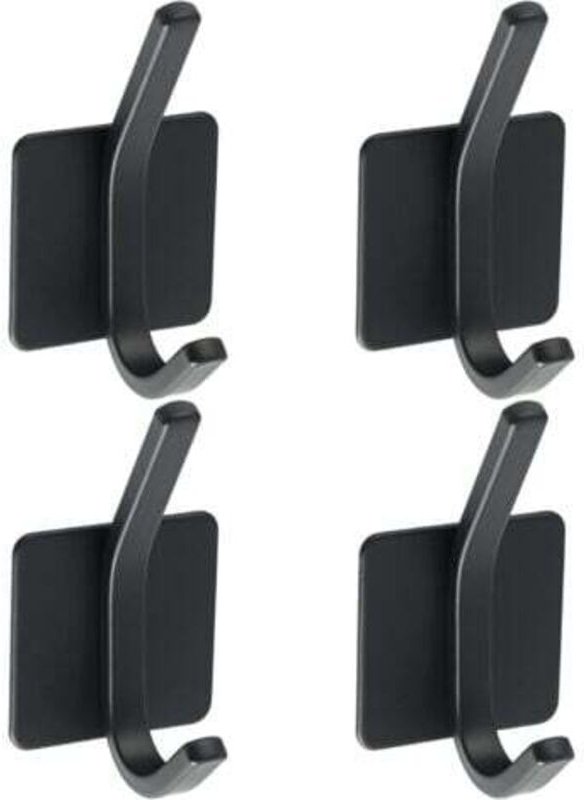 4 Stück selbstklebende Haken, selbstklebende Wandhaken aus Edelstahl SUS 304, schwarze Wandgarderobe, Handtuchhalter für...
