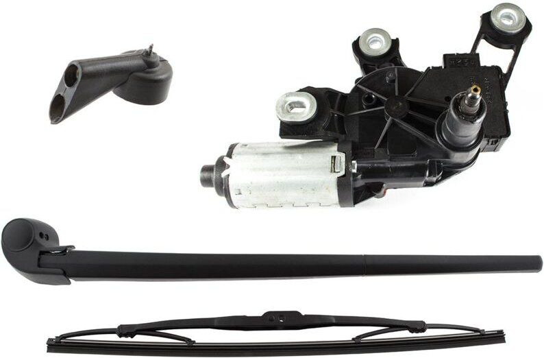 Audi A4 B6 / Avant 00-04 SET: Scheibenwischermotor + Heckscheibenwischerarm + Wischerblatt + Heckscheibenwaschdüse (3-te...