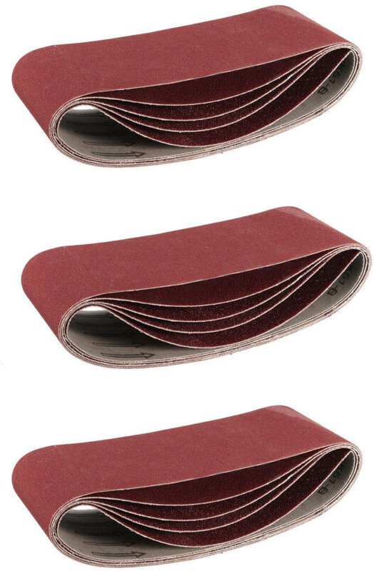 Packung mit 15 Schleifbändern, 100 mm x 915 mm, Körnung 240, Aluminiumoxid - Für Holzbearbeitung, Metallpolitur, Messers...