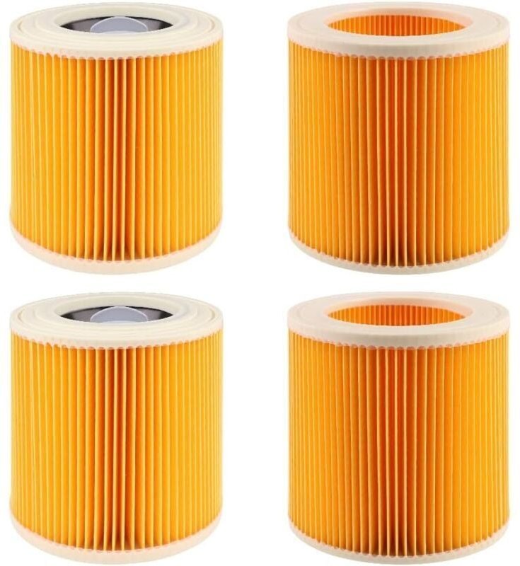 4er-Pack Staubsaugerfilter für Kärcher Serien WD2, WD3, WD3P, NT18, MV2 und MV3, Ersatzfilter für Kärcher Nass- und Troc...
