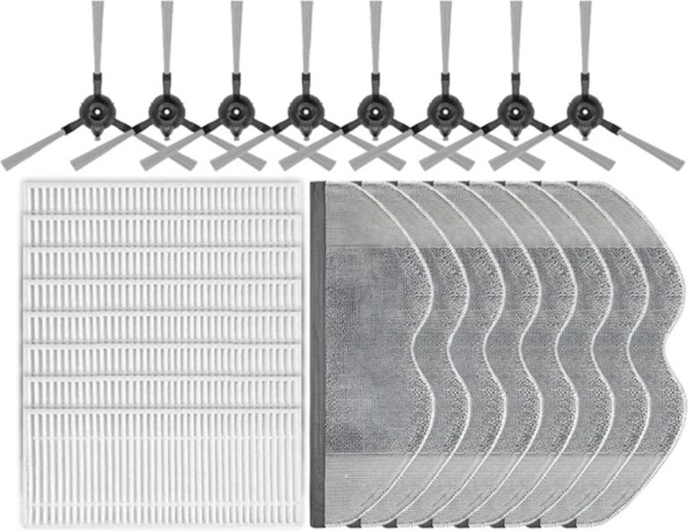 Kompatibel mit Roboterstaubsauger E5 C108, Seitenbürsten-Moppfilter