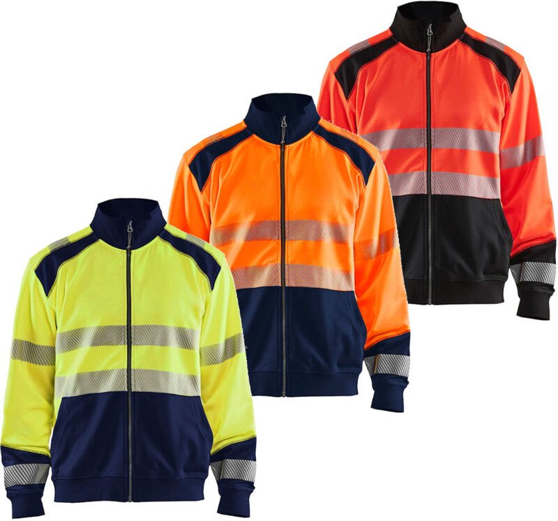 3558 High Visibility Warnschutz Sweatshirt - l - Blau/Gelb - Blaklader