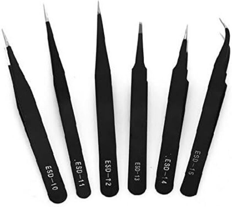6 Stück sichere, antistatische Edelstahlpinzetten, Reparatur- und Wartungswerkzeuge, Multifunktionswerkzeug, versandkost...