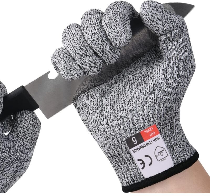 Jusch - Arbeitshandschuhe, Anti-Schnitt-Handschuhe für Kinder und Damen, Schutzstufe 5, Schneidhandschuhe für Küche, Gar...