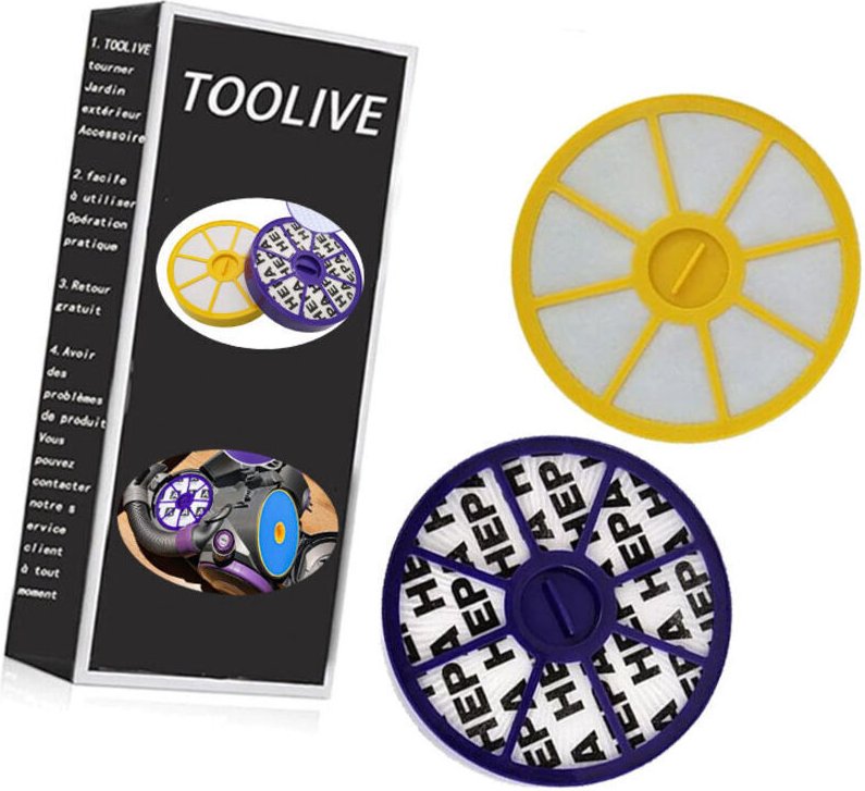 2-teiliges HEPA-Filterset für Vorder- und Rückseite für Dyson DC05 DC08 DC15 DC19 DC20 DC21 Staubsauger, Ersatz für den ...