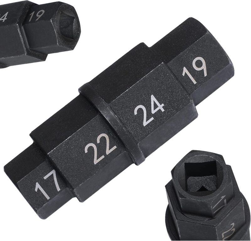 Passender Sechskant-Achsen-Einsatz für Motorrad-Vorderachse, 3/8 Zoll (17 mm, 19 mm, 22 mm, 24 mm) Innensechskant-Stecks...