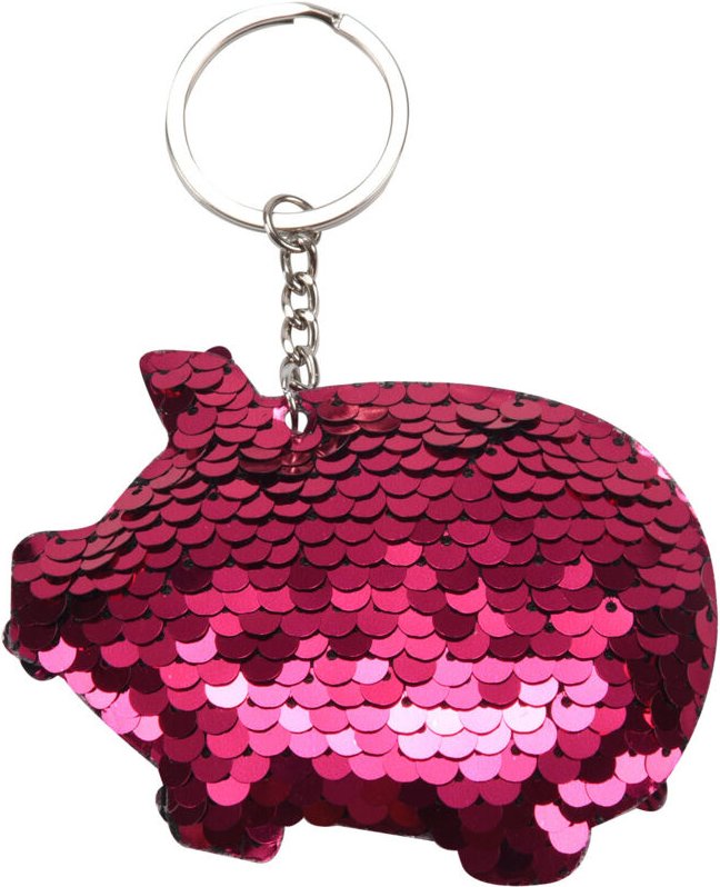 Tlily - Auto Schlüssel Kette Niedlicher Ring Schwein Charme Geschenk Pailletten Innen Zubehör Rpse Rot