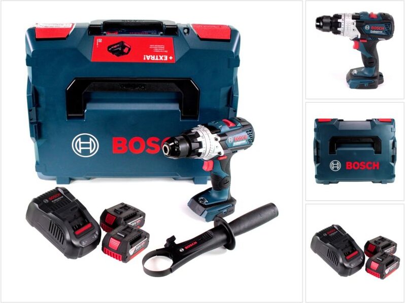 Bosch GSB 18V-110 C Akku Schlagbohrschrauber Professional 18V 110 Nm + 2x Akku 5,0 Ah + Ladegerät + L-Boxx
