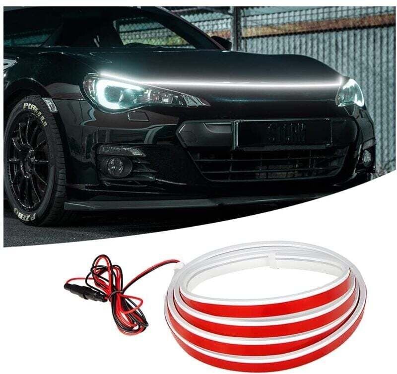 LED-Lichtleiste für die Motorhaube, 12 V, 180 cm, superhelle dynamische Tagfahrlichter, wasserdichte dekorative Außenlic...