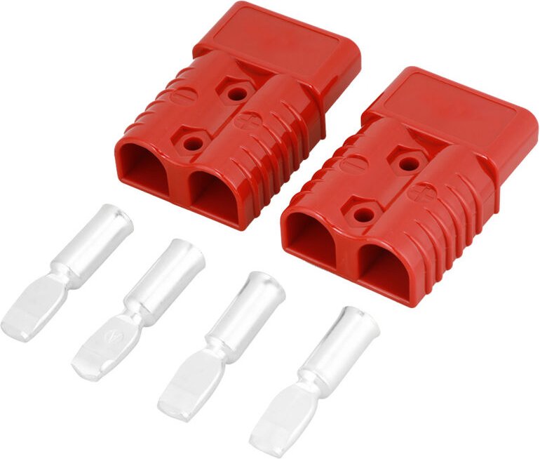 Roter Batteriestromstecker, Schnellanschluss, roter Batteriewindenstecker mit 4 Steckern und Zubehör, Schnellbatterieans...