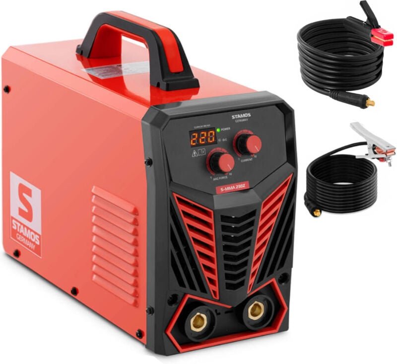 Stamos Germany - Elektroden Schweißgerät E-Hand-Schweißgerät 220 a Duty Cycle 60 % Hot Start igbt