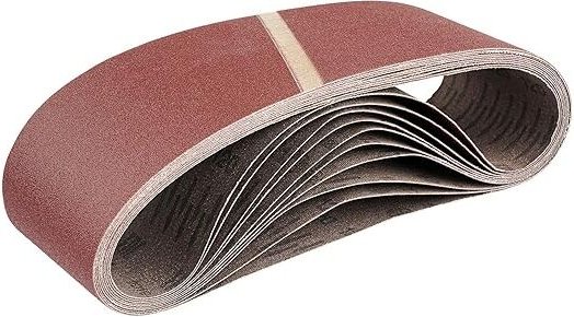 25-teiliges Stoff-Schleifband-Set, 75 x 533 mm, Mixpack (je 5 x Körnung 40/60/80/120/180) für Bandschleifer, Schleifpapi...