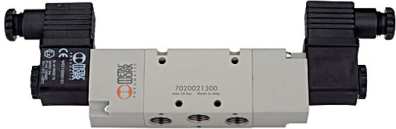 Riegler 5/2-Wegeventil, elektropneumatisch, bistabil, G 3/8, 24 V DC