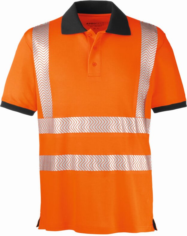 Thumbnail - 4PROTECT® Warnschutz-Poloshirt ORLANDO leuchtorange/grau 3433 Gr. 4XL