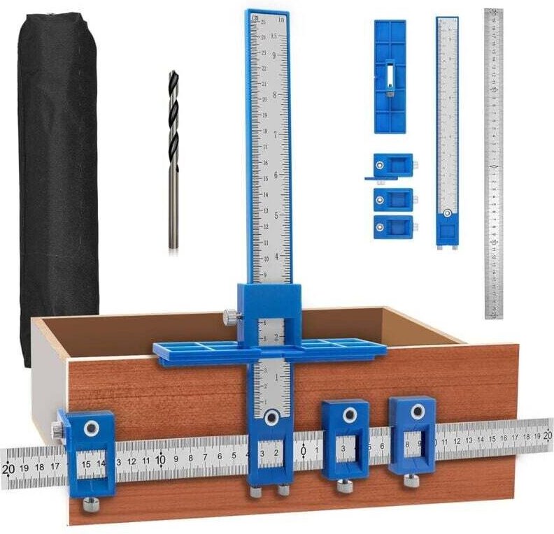 Hardware-Schablone, verstellbare Bohrschablone, Bohranschlag mit 4,2-mm-Bohrer, Bohrhilfe zur Montage von Griffen an Tür...