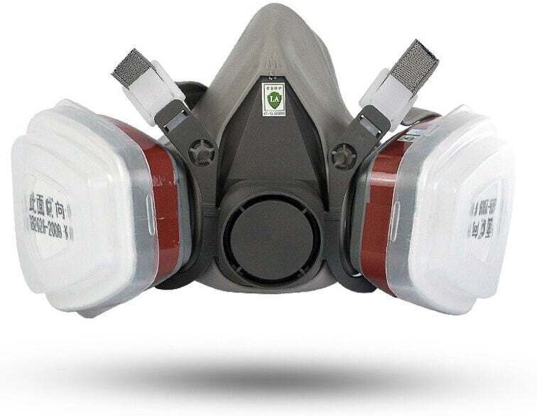 Wiederverwendbare Atemschutzmaske, staubdicht, gasdicht mit Filtern für Malerarbeiten, Bauarbeiten, Heimwerken und Schle...