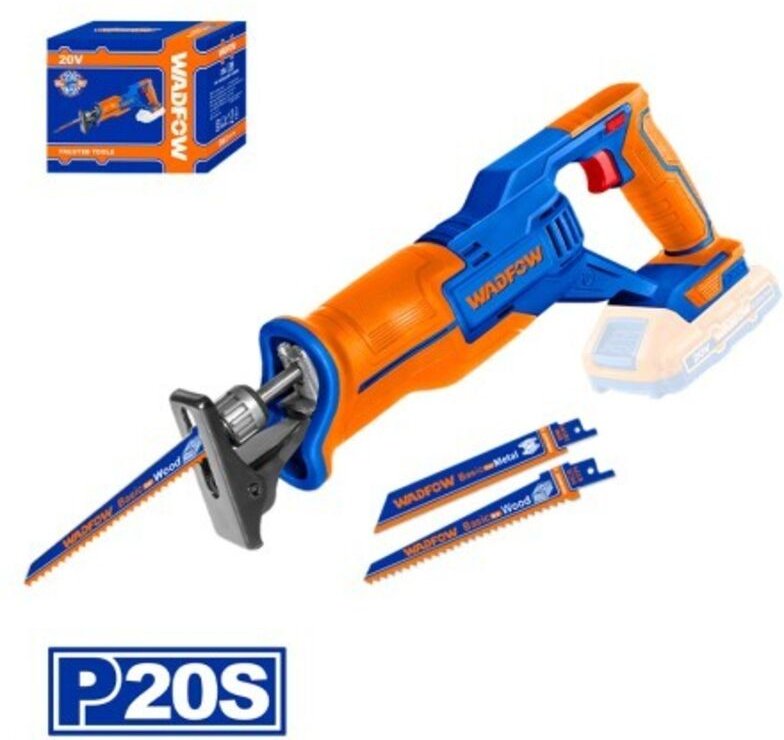 WADFOW 20 V Akku-Säbelsäge, 2800 U/min, schneidet Metall 8 mm, Holz 115 mm