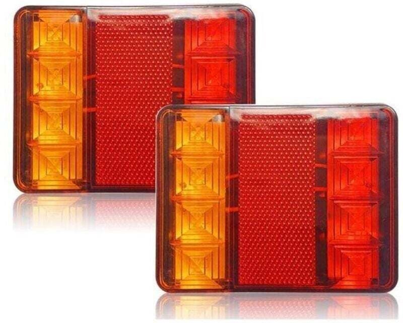 Anhängerbeleuchtung und Reflektoren, 2 Stück 12V LED-Rückleuchten, multifunktionale Rückleuchten für Sattelzugmaschinen ...