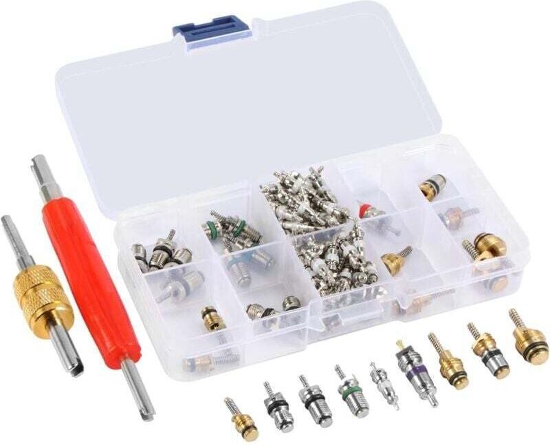 Vtizikl Kit de 102 pièces de pièces de noyau de valve de climatisation automobile