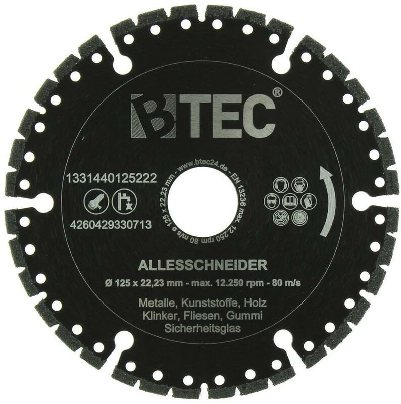 Btec - Diamanttrennscheibe allesschneider ø 300 mm Bohrung 25,40 mm