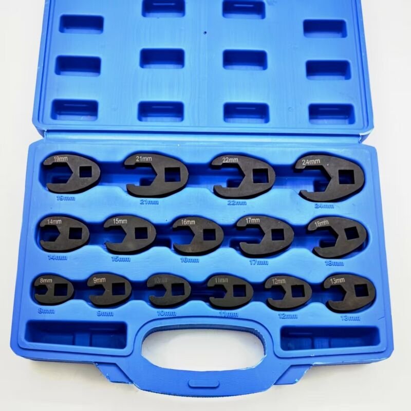 15-teiliges Set mit Brechstangenschlüsseln, metrischen Bördelmutternschlüsseln (8–24 mm), Maulschlüsseln aus Chrom-Molyb...