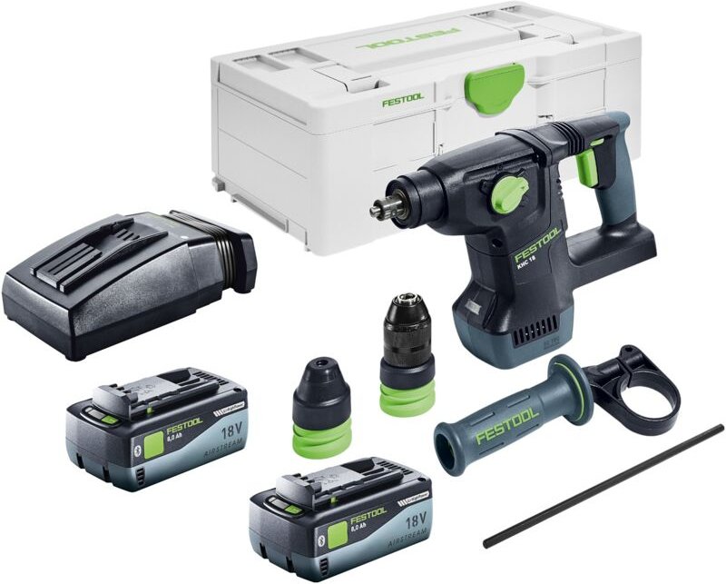 Khc 18 EB-Basic Akku Kombihammer 18 v 2,6 j SDS-Plus Brushless + 2x Akku 8,0 Ah + Ladegerät + Systainer - Festool