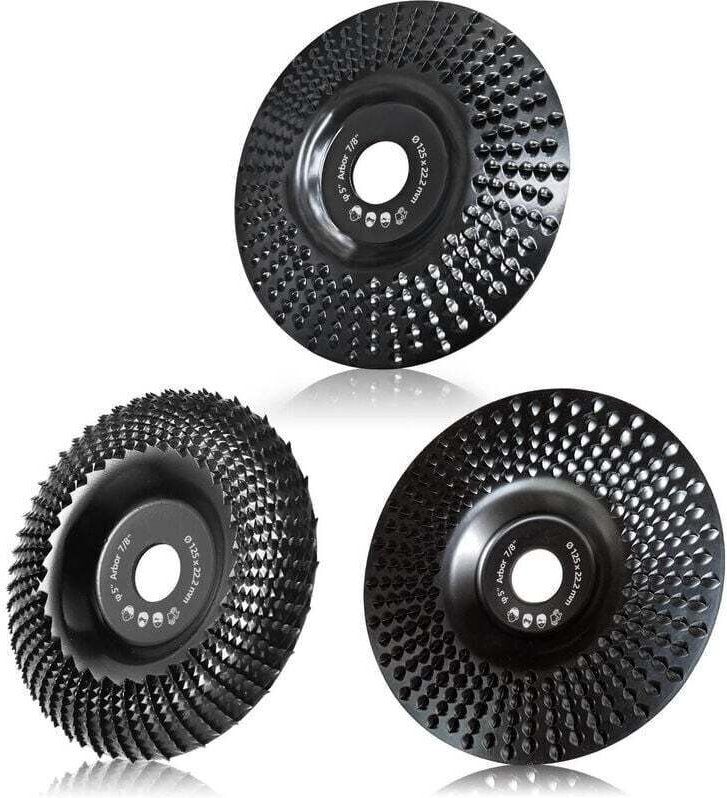 125-mm-Holzschleifscheibe, 3 Schleifscheiben zum Formen, Schleifen und Trennen. Schleifscheiben für Winkelschleifer.