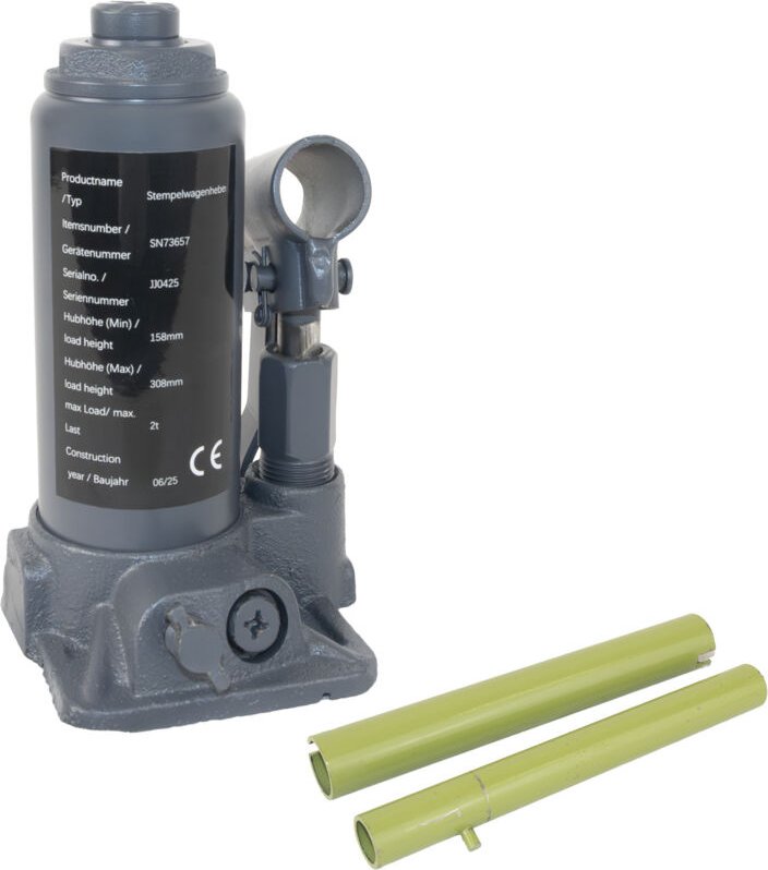 Hydraulischer Stempelwagenheber 2 t Last 158 mm - 308 mm Hubhöhe