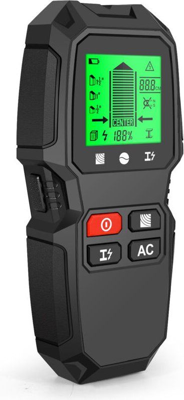 5-in-1 Wanddetektor – Multifunktionsscanner mit LCD-Bildschirm und Alarmfunktion, erkennt Metalle, elektrische Kabel, Ho...