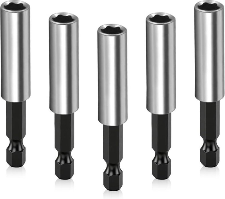 Set mit 5 magnetischen Schnellwechsel-Bithaltern (60 mm) für elektrische Bohrmaschinen, Schlagschrauber und Akkuschraube...