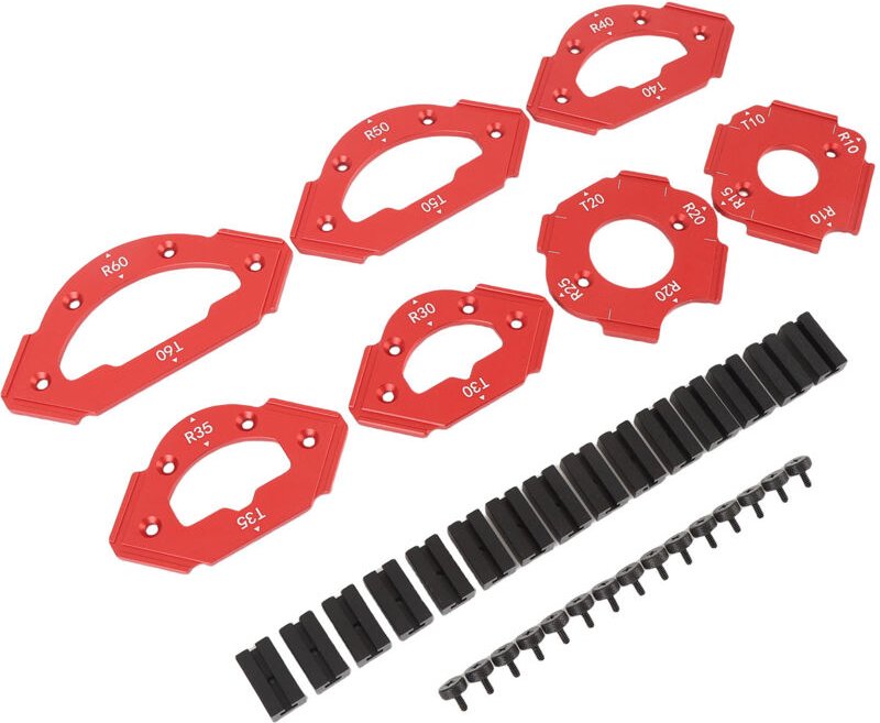 Fräswinkel-Radius-Schablonenset, CNC-gefräste Aluminiumlegierung, mehrere Fräsführungen für die Holzbearbeitung