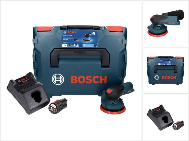 Bosch gex 12V-125 Professional Akku Exzenterschleifer 12 v 125 mm Brushless + 1x Akku 3,0 Ah + Ladegerät + L-Boxx