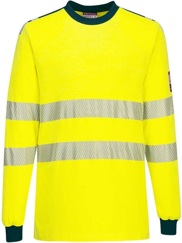 Hi-Vis Flammen-T-Shirt Widerstand WX3 Gelb/Navy 3XL