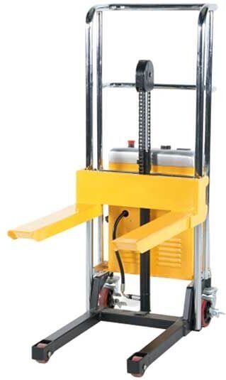 Semi-elektrischer Stapler 400kg - Abnehmbare Plattform 650x550mm - Max. Hubhöhe 1200mm - Verwendung von Gabeln - Effizie...