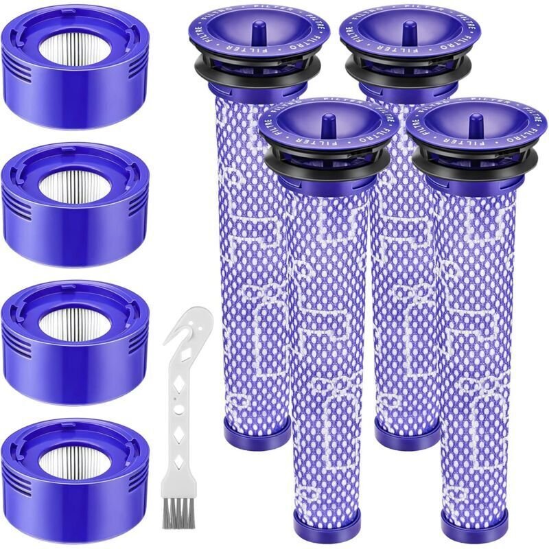 isinlive 4 + 4 Ersatzfilter-Sets kompatibel mit Dyson V8 + V7 V8 Absolute Animal Motorhead Serie - Ersetzt DY-965661-01,...