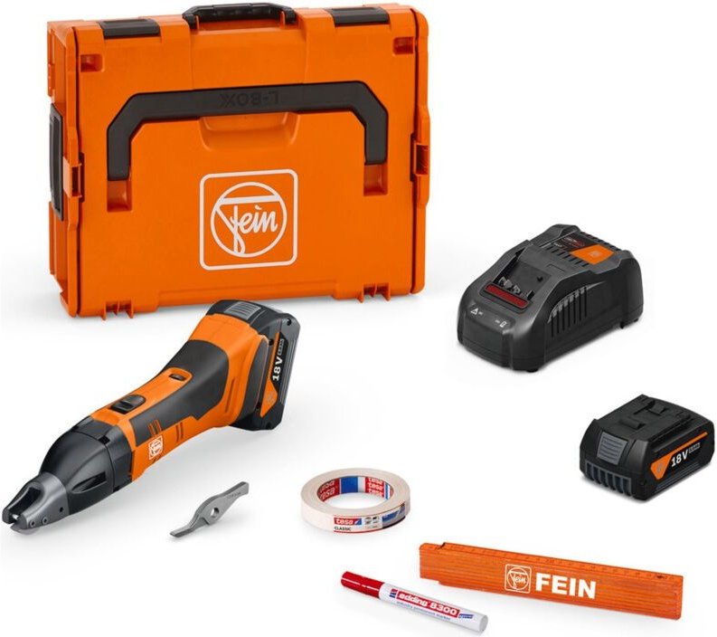 Fein - Akku-Schlitzschere bis 1,6 mm abss 18 1.6 e as Set / 2x 5,0 Ah Akku + Ladegerät - 71300564000