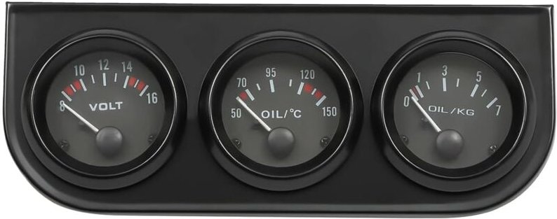 Zusatzinstrument Öltemperaturanzeige 3 in 1 Öltemperatur+ Öldruck +Voltanzeige Triple Gauge Kit Wassertemperatur Öl Mano...