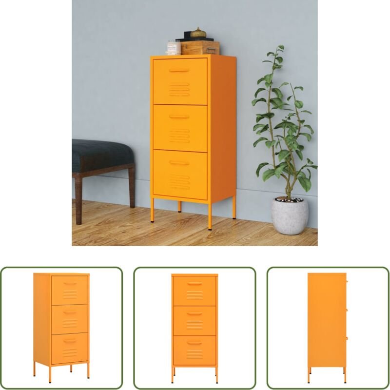 Stahlregal - Lagerschrank Senfgelb 42,5x35x101,5 cm Stahl