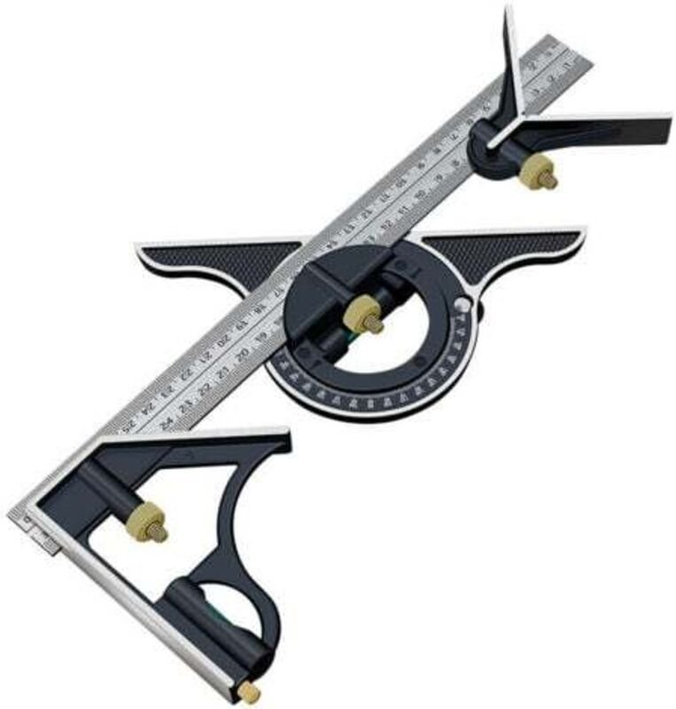 Kombinationswinkel, multifunktionales Zimmermannslineal, verstellbarer Winkel aus Metall, 300 mm