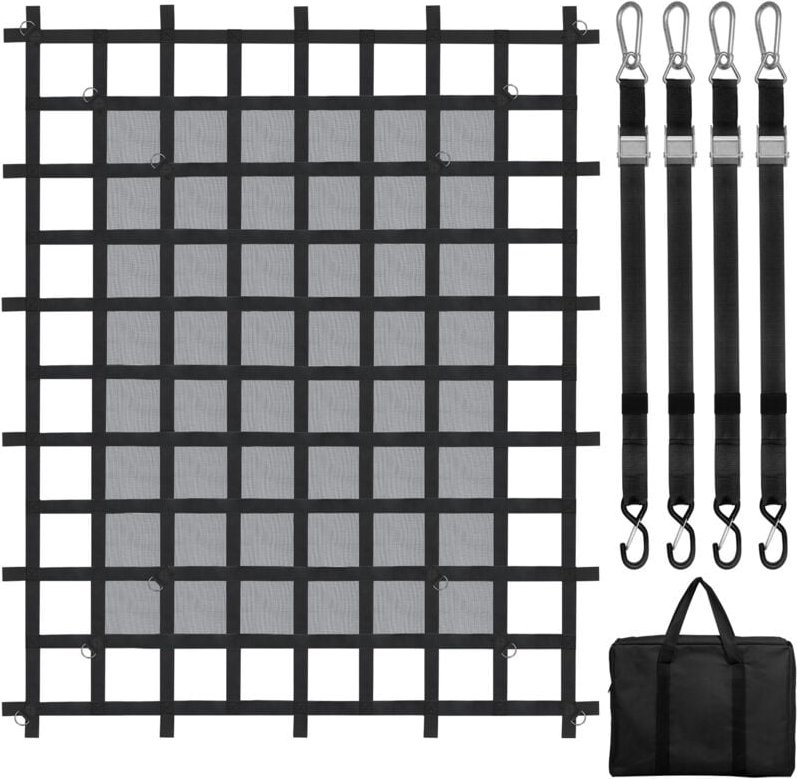 Mophorn-Ladungsnetz, 72 x 57 Zoll, strapazierfähiges Ladeflächennetz, mit 4 verstellbaren Gurten, Karabinern und S-Haken...