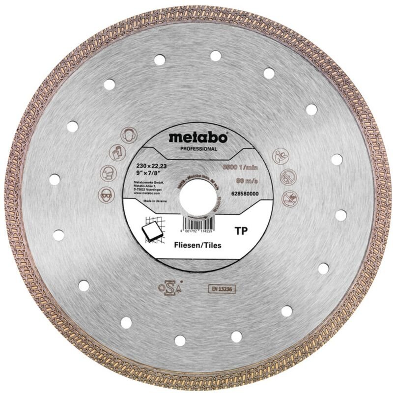 Metabo - Diamanttrennscheibe 230x22,23mm, tp, Fliesen professional